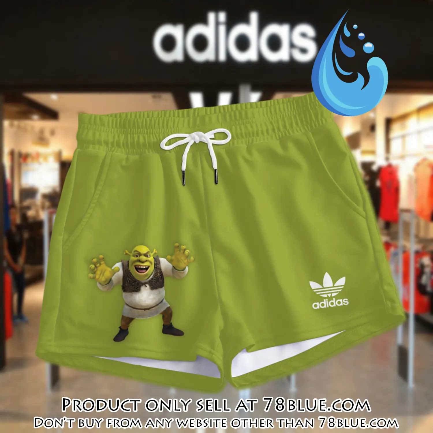 Premium shrek in adidas women shorts lady beach shorts wms1085 78b2049074